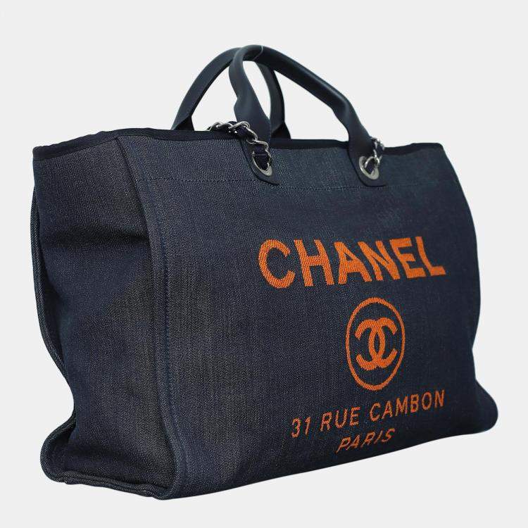 Pre Owned Chanel Denim Large Deauville Tote Bag