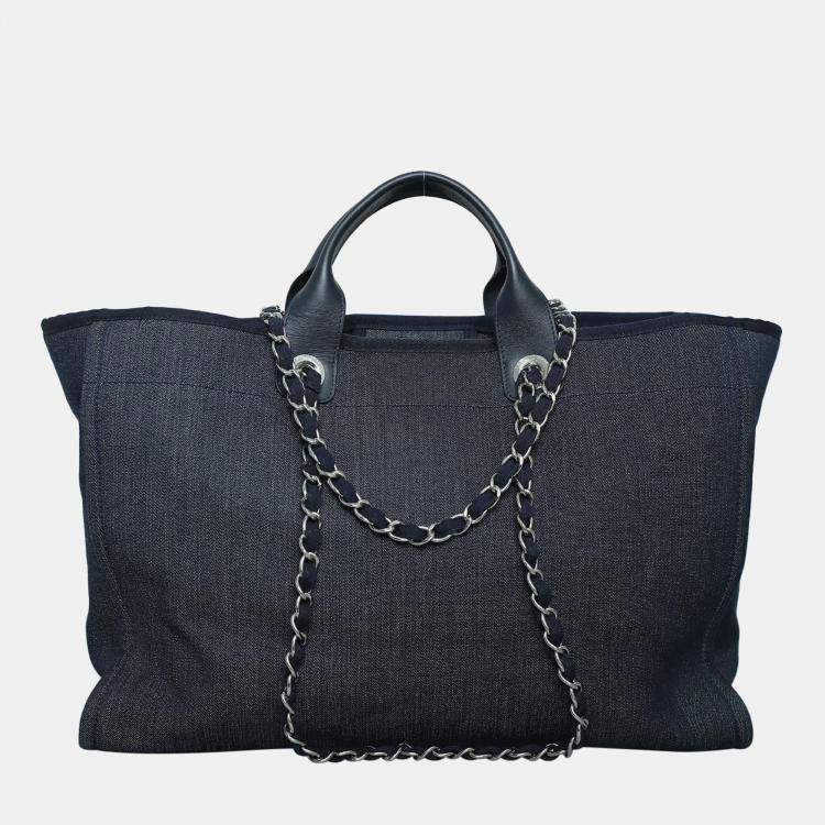 Pre Owned Chanel Denim Large Deauville Tote Bag