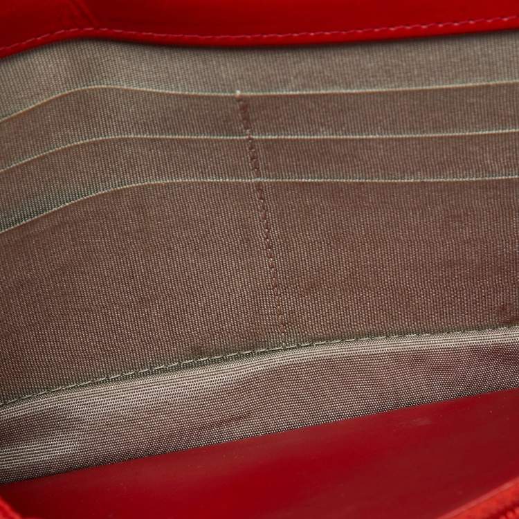 Pre Owned Chanel Orange Caviar Leather Timeless CC Wallet On Chain