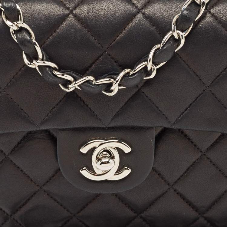 Pre Owned Chanel Black Quilted Leather Mini Square Classic Flap Bag