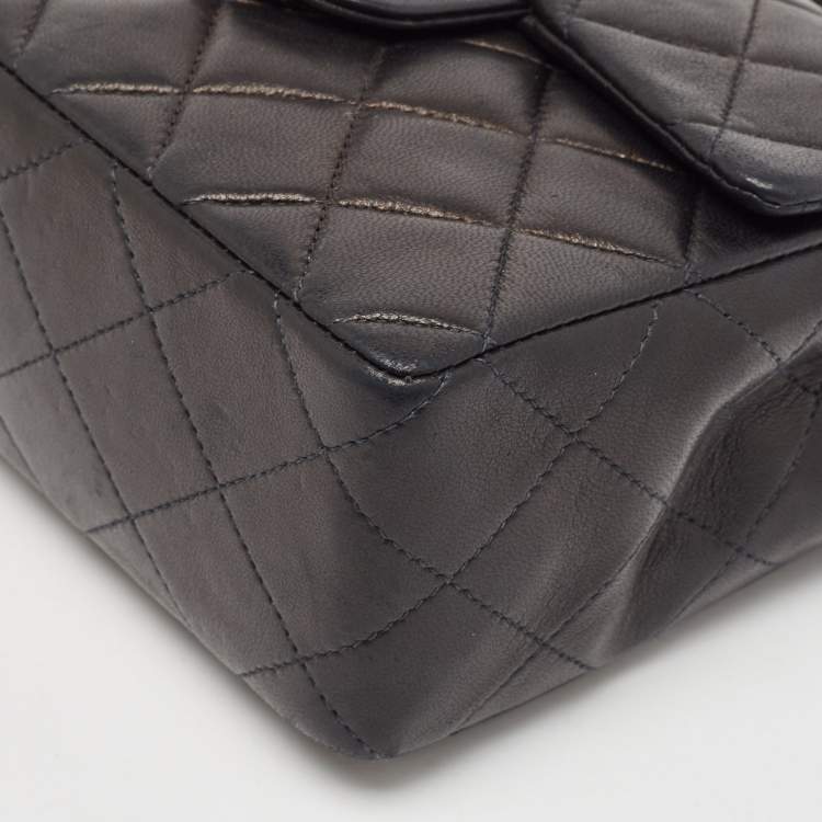 Pre Owned Chanel Black Quilted Leather Mini Square Classic Flap Bag