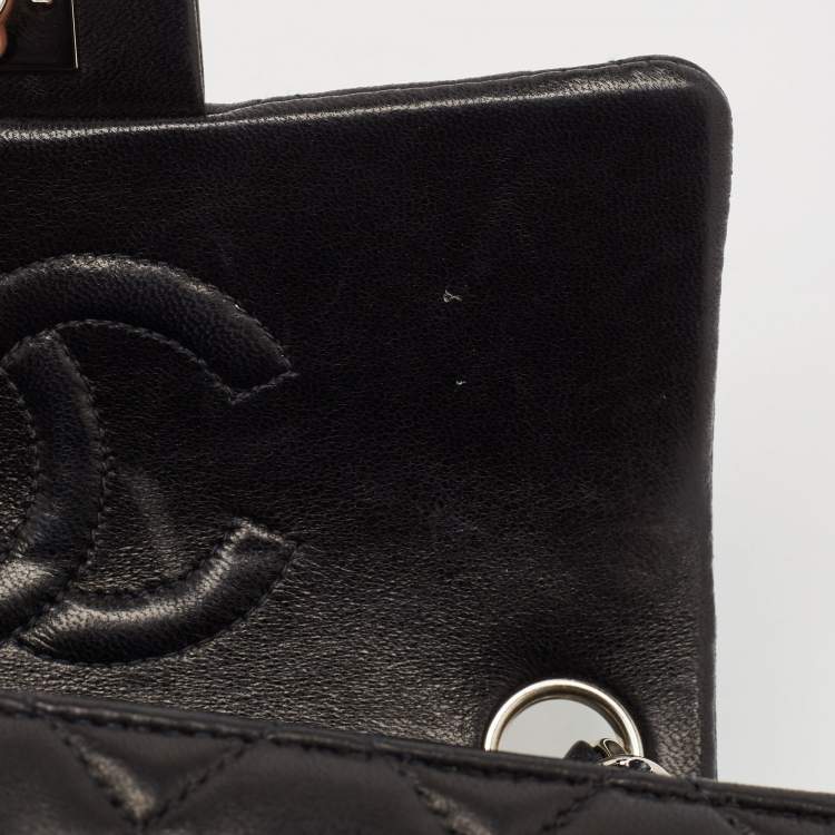 Pre Owned Chanel Black Quilted Leather Mini Square Classic Flap Bag