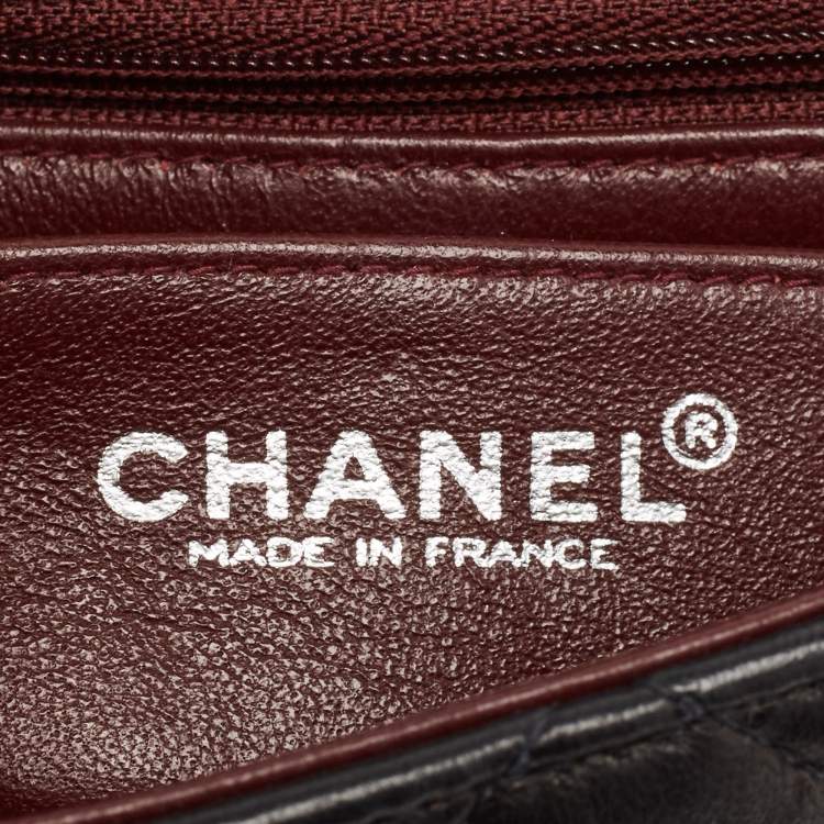 Pre Owned Chanel Black Quilted Leather Mini Square Classic Flap Bag