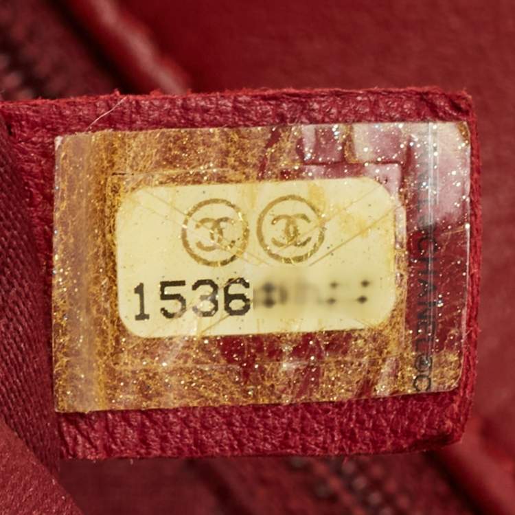 Pre Owned Chanel Dark Red Vertical Stitch Leather Jumbo Single Flap Bag