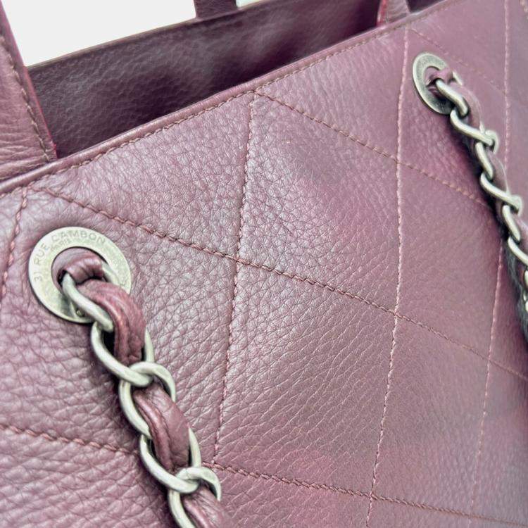 Pre Owned Chanel Wine Red Matelasse Tote bag