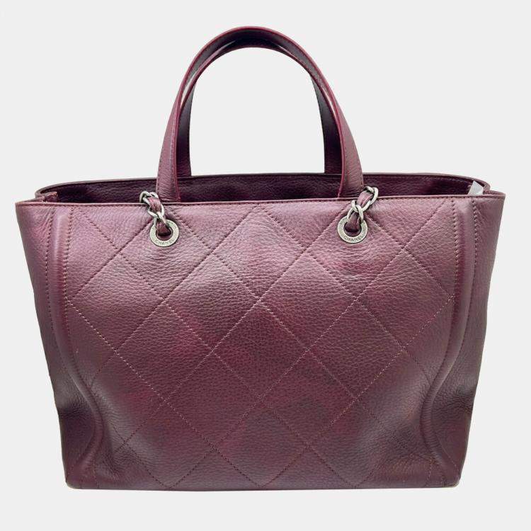 Pre Owned Chanel Wine Red Matelasse Tote bag
