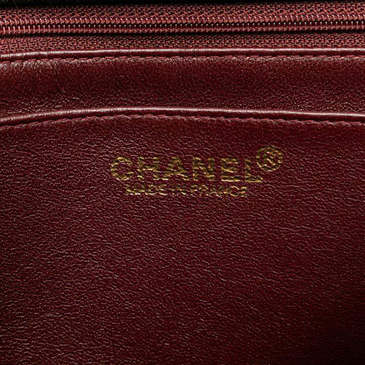 Pre Owned Chanel Black Lambskin Matelasse Coco Mark Flap Bag