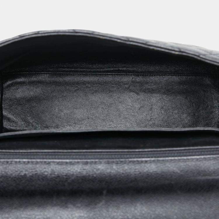 Pre Owned Chanel Black Caviar Skin Matelasse Coco Mark Handbag