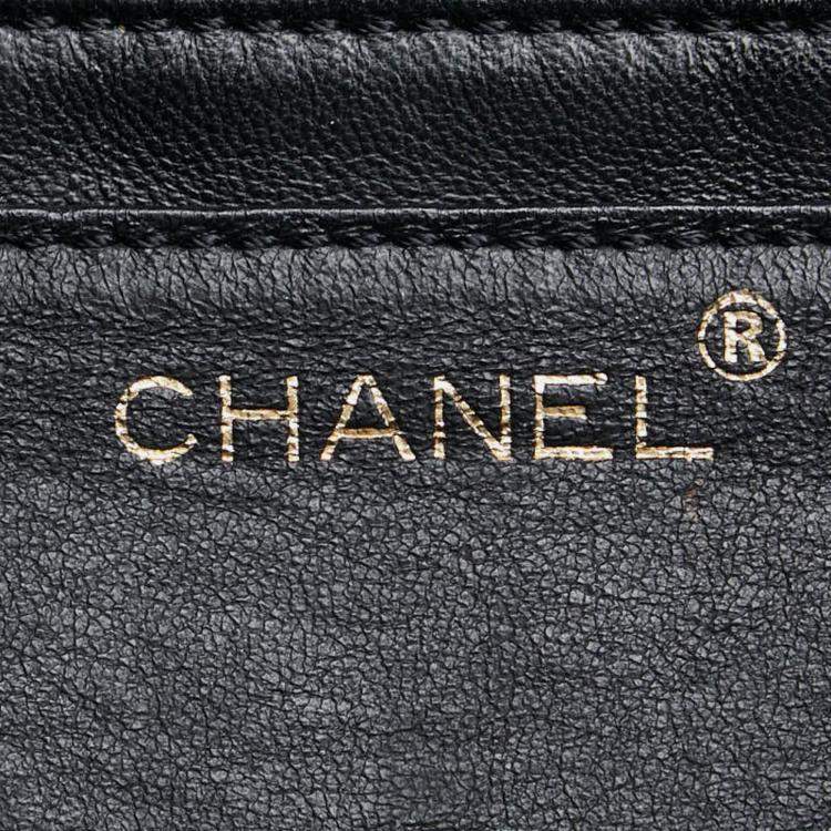 Pre Owned Chanel Black Caviar Skin Matelasse Coco Mark Handbag