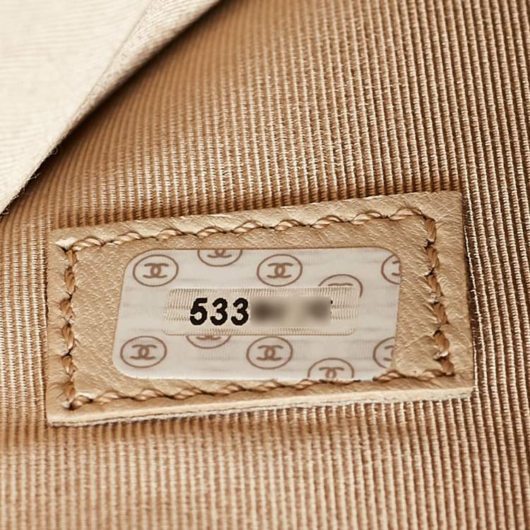 Pre Owned Chanel Beige Caviar Leather Vintage Tote