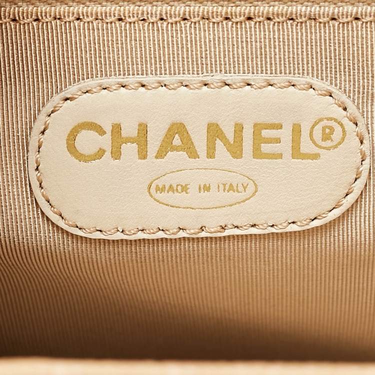 Pre Owned Chanel Beige Caviar Leather Vintage Tote