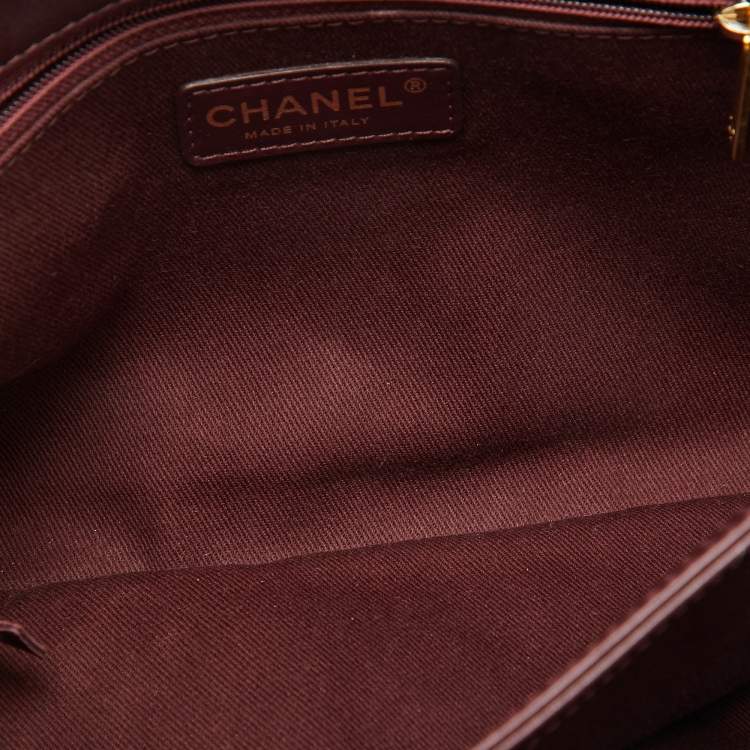 Pre Owned Chanel Burgundy Quilted Leather Jumbo Soft Elegance Flap Bag