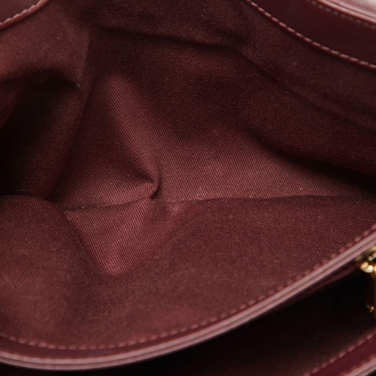 Pre Owned Chanel Burgundy Quilted Leather Jumbo Soft Elegance Flap Bag