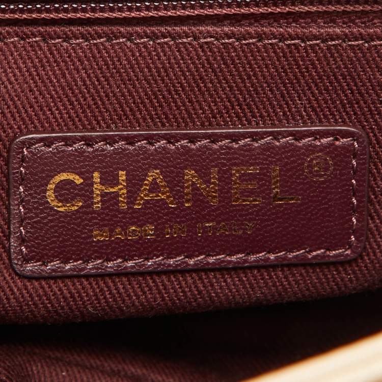 Pre Owned Chanel Beige Quilted Leather Perfect Edge Flap Bag