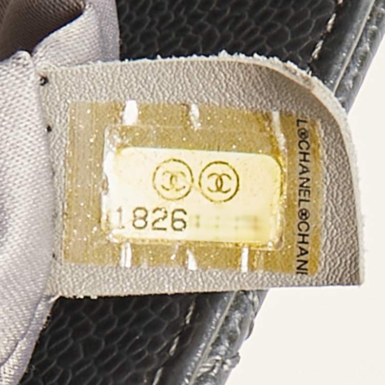 Pre Owned Chanel Grey Quilted Caviar Leather GST Shopper Tote