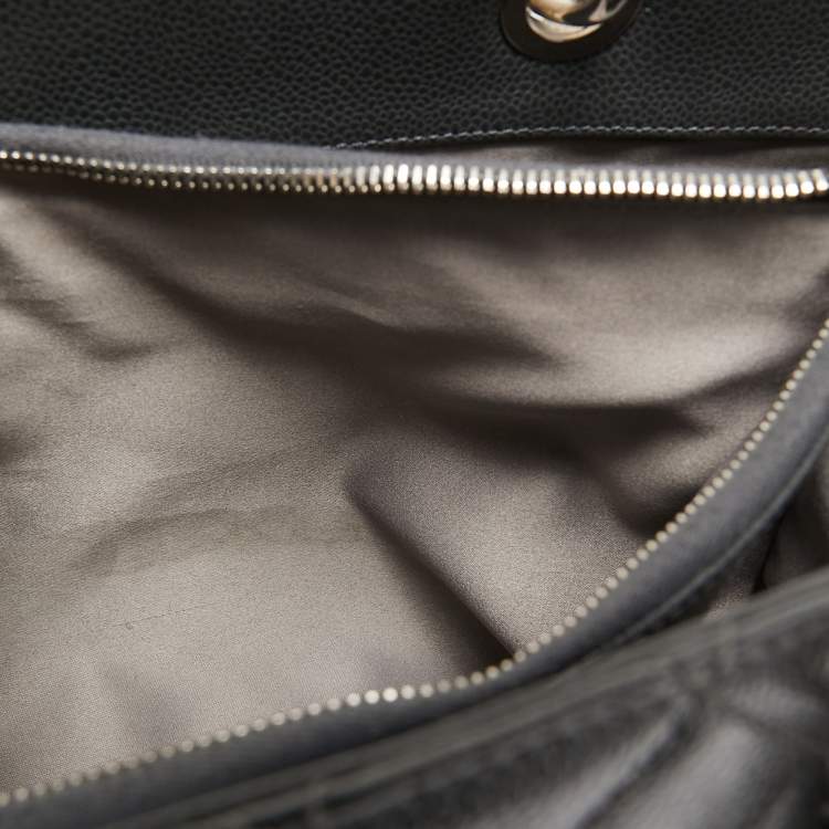 Pre Owned Chanel Grey Quilted Caviar Leather GST Shopper Tote