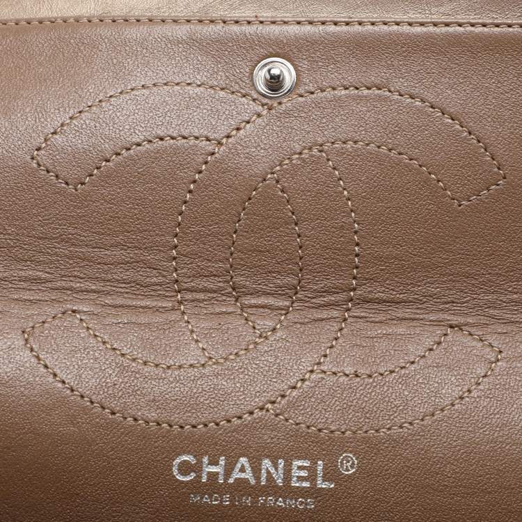 Pre Owned Chanel Metallic Beige Quilted Leather 226 Reissue 2.55 Flap Bag
