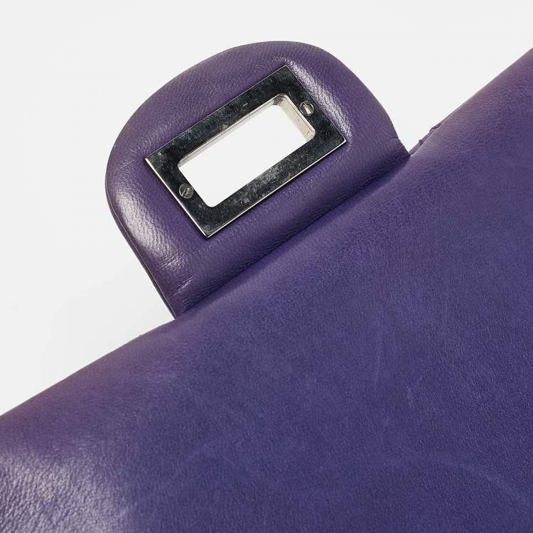 Pre Owned Chanel Purple Quilted Leather Classic 227 Reissue 2.55 Flap Bag