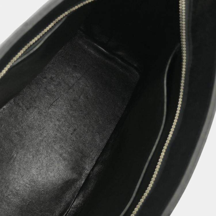 Pre Owned Chanel Black Calfskin Medallion Tote Handbag