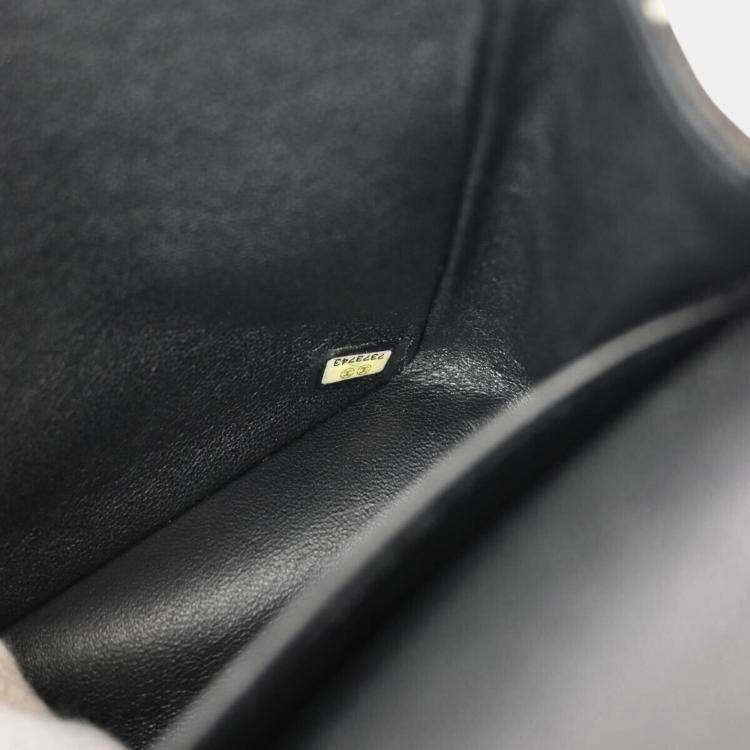 Pre Owned Chanel Black Canvas Coco Medium Classic Double Flap Shoulder Bag