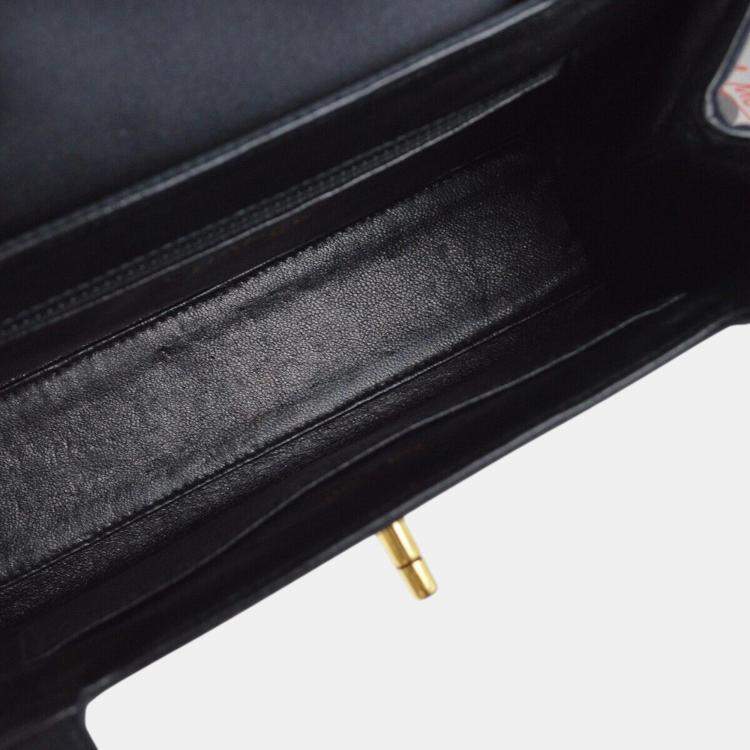 Pre Owned Chanel Black Satin Handbag