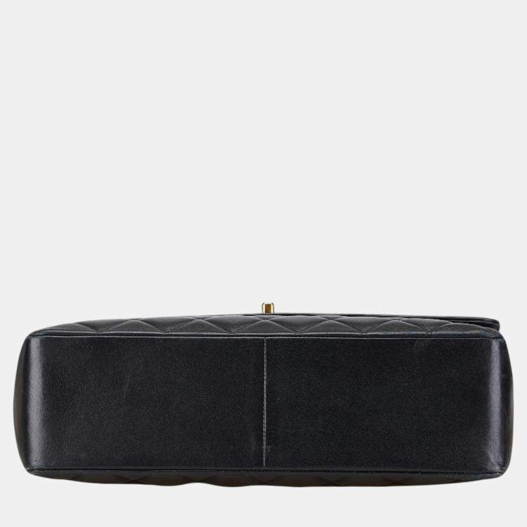 Pre Owned Chanel Black Lambskin Matelasse Coco Mark Chain Shoulder Bag