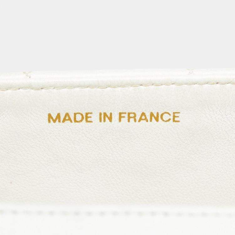 Pre Owned Chanel White Black Bicolor Lambskin Matelasse 25 Coco Mark Diana Chain Shoulder Bag
