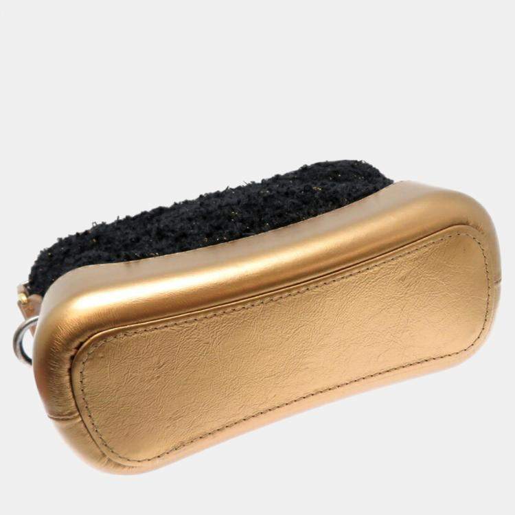 Pre Owned Chanel Tweed Black Seal Gabrielle Small Shoulder Bag