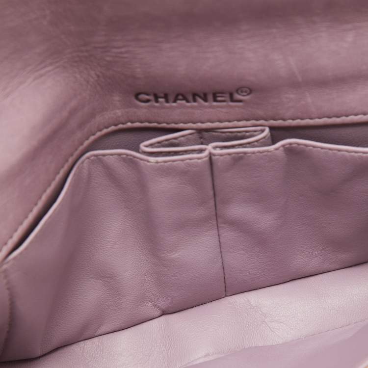 Pre Owned Chanel Dusty Pink Quilted Patent Leather Chocolate Bar CC East West Flap Bag