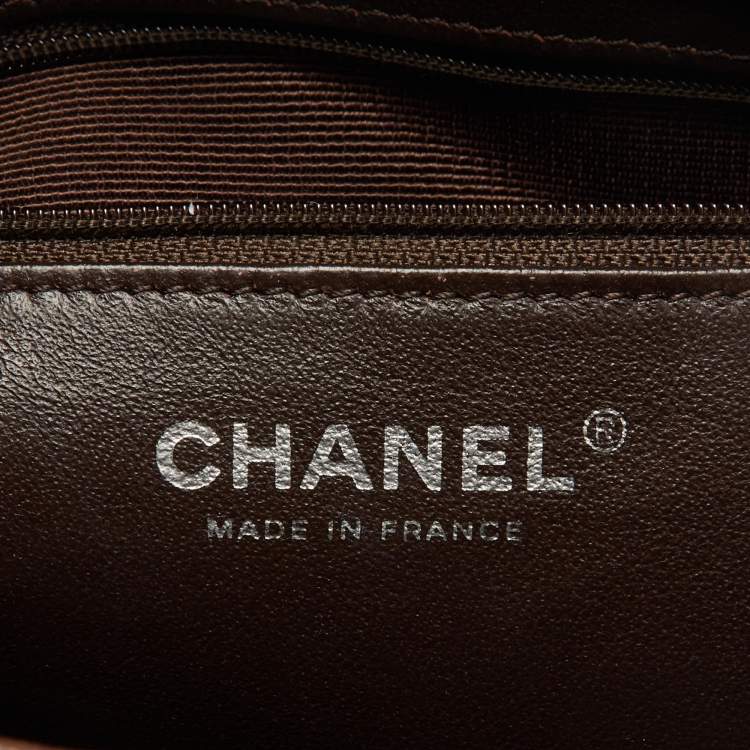 Pre Owned Chanel Dark Brown Quilted Leather CC Medallion Bag