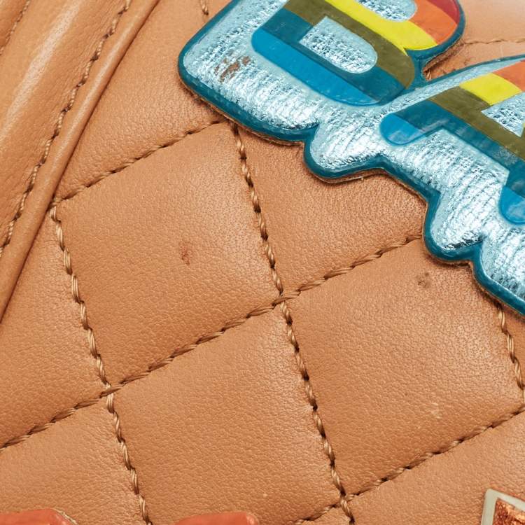 Pre Owned Chanel Brown Quilted Leather Medium Boy Flap Bag