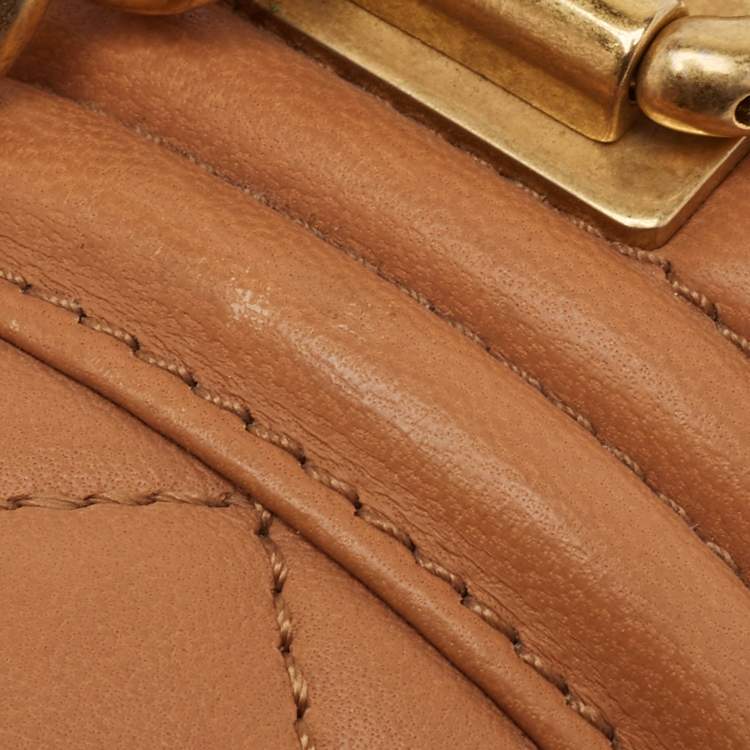 Pre Owned Chanel Brown Quilted Leather Medium Boy Flap Bag