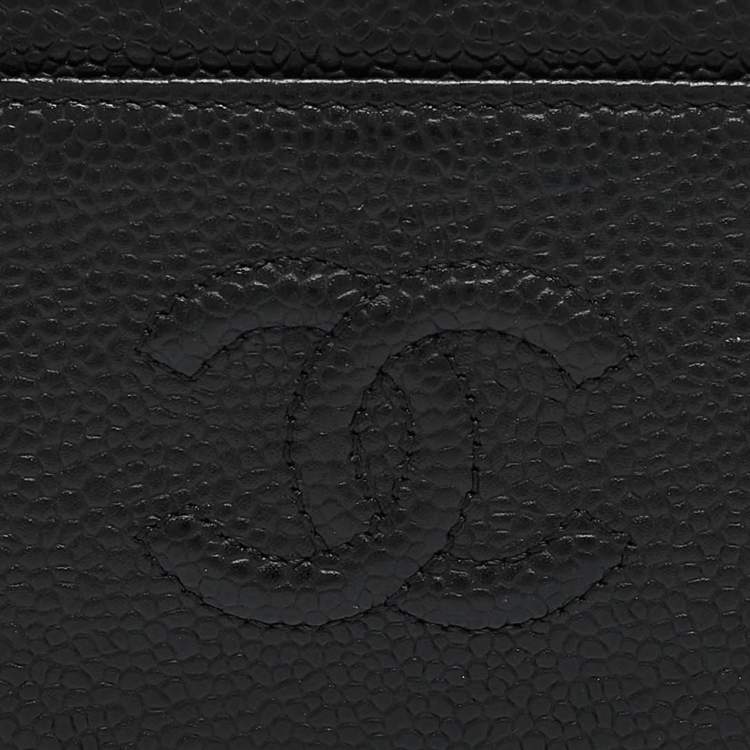 Pre Owned Chanel Black Caviar Leather CC Timeless Card Holder