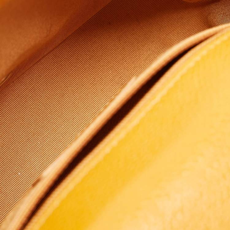 Pre Owned Chanel Mustard Caviar Leather Mini Carry Around Flap Bag