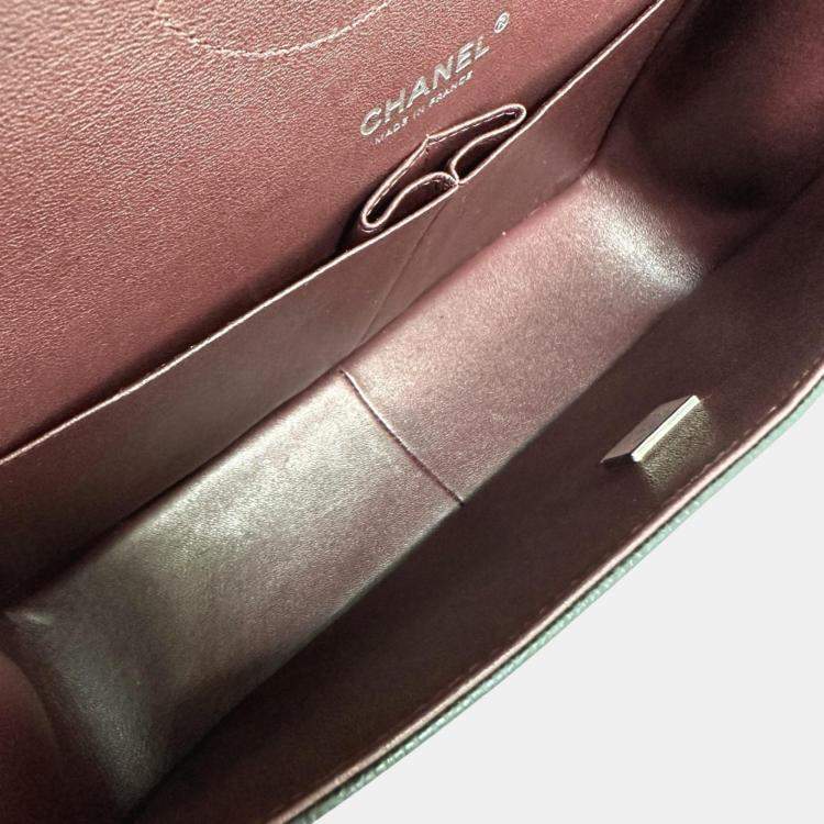 Pre Owned Chanel Black Caviar Leather Double Flap Shoulder Bag
