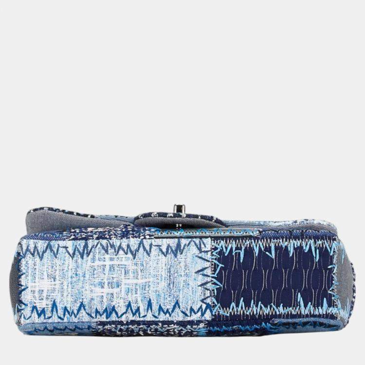 Pre Owned Chanel Multicolor  Denim Coco Mark Patchwork Chain Shoulder Bag 