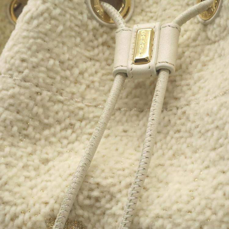 Pre Owned Chanel Ivory Velour, Leather Deauville Line Rucksack Backpack 