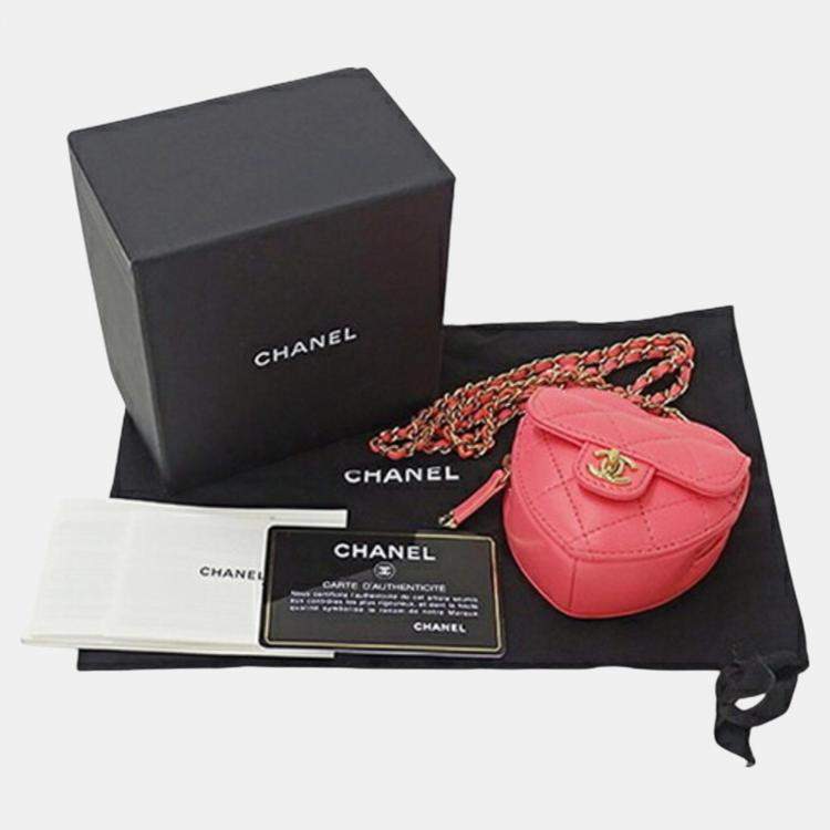 Pre Owned Chanel Pink Quilted Leather CC In Love Shoulder Bag