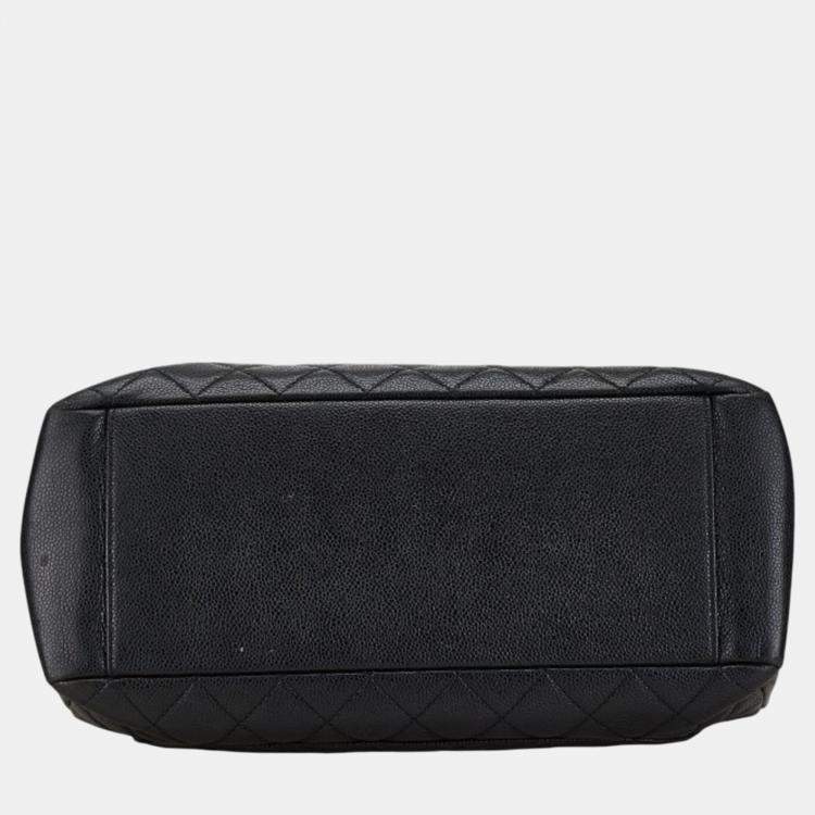 Pre Owned Chanel Black  Caviar Leather GST Tote Bag