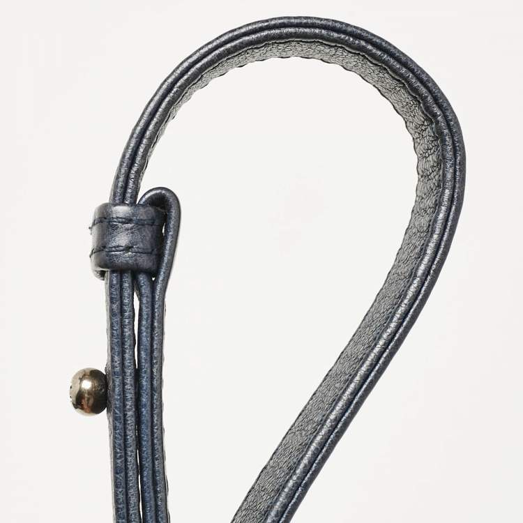 Pre Owned Chanel Navy Blue Quilted Leather Medium Boy Flap Bag