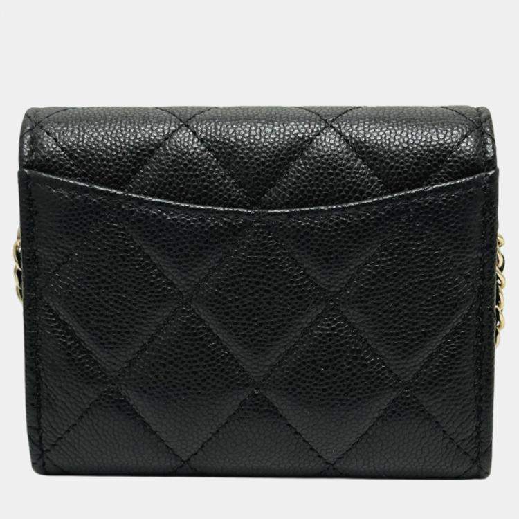 Pre Owned Chanel Black Caviar Leather Coin Purse on Chain