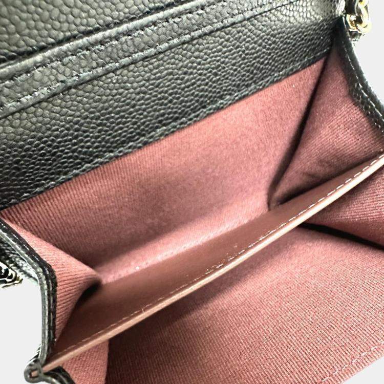 Pre Owned Chanel Black Caviar Leather Coin Purse on Chain
