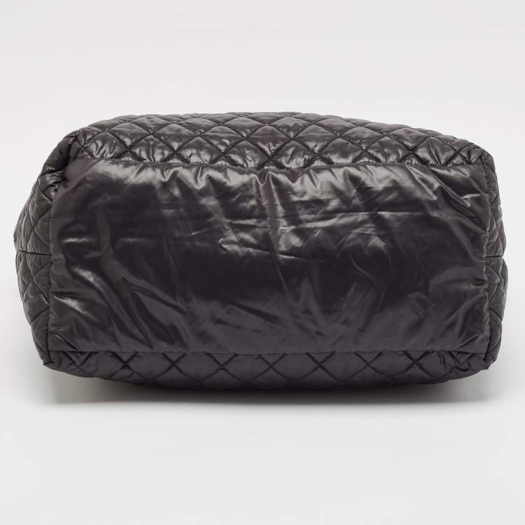Pre Owned Chanel Black Quilted Nylon Coco Cocoon Tote