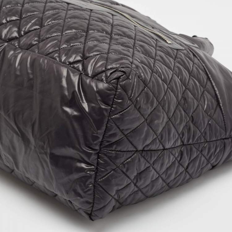 Pre Owned Chanel Black Quilted Nylon Coco Cocoon Tote