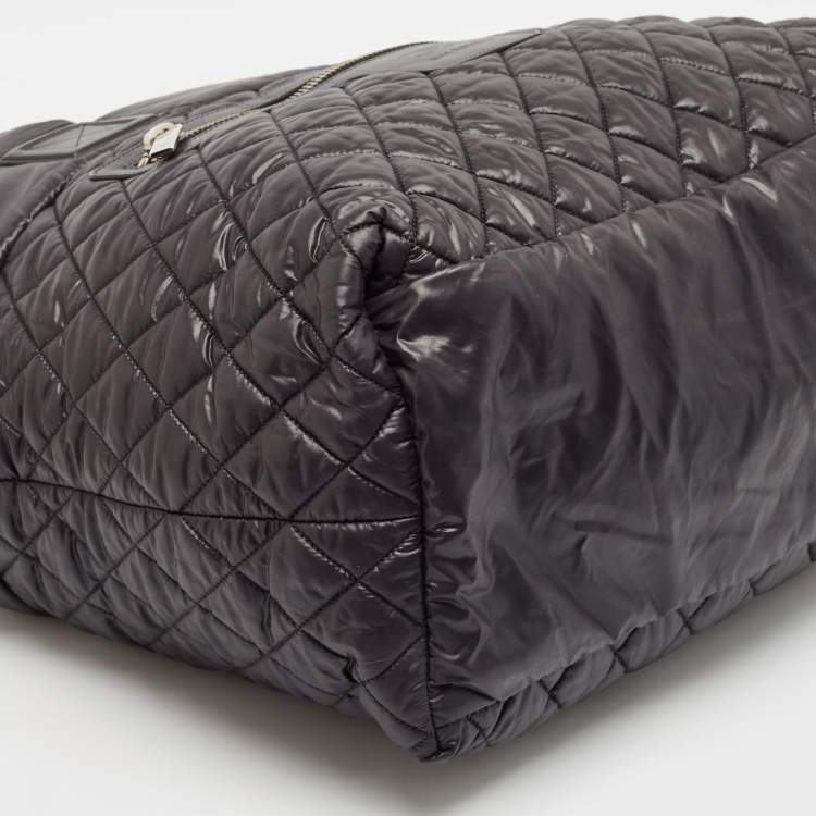Pre Owned Chanel Black Quilted Nylon Coco Cocoon Tote