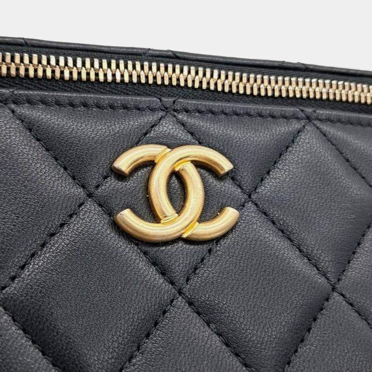 Pre Owned Chanel Black Leather Vanity Crossbody Bag