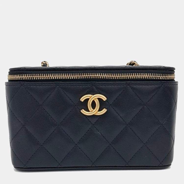 Pre Owned Chanel Black Leather Vanity Crossbody Bag