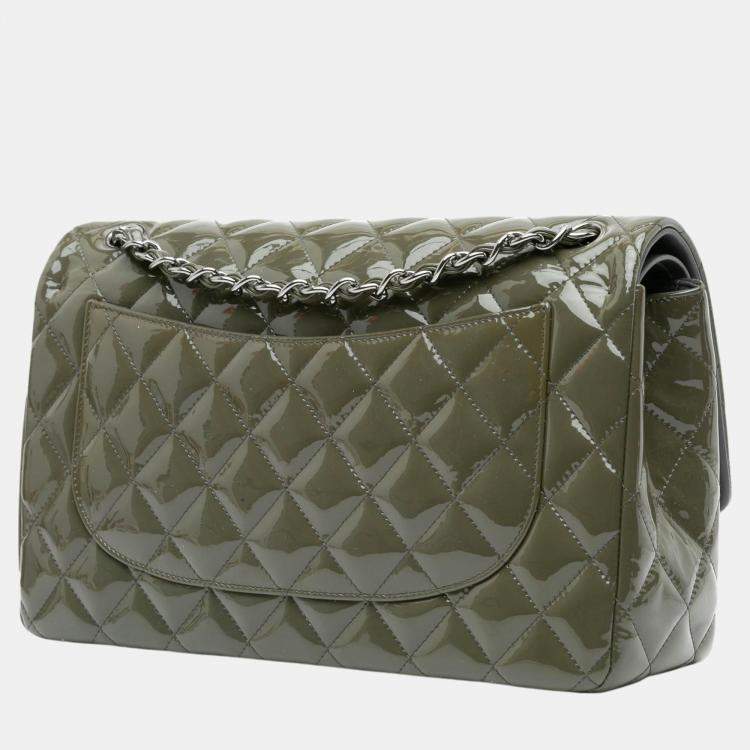 Pre Owned Chanel Blue Chevron Jersey Small Trendy CC Flap Bag