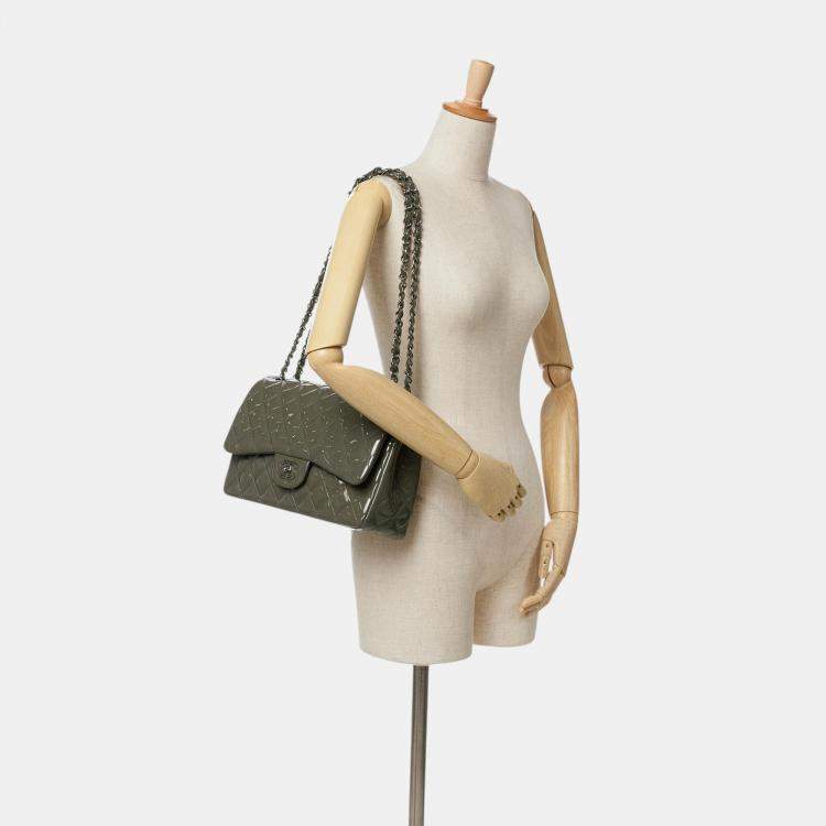 Pre Owned Chanel Blue Chevron Jersey Small Trendy CC Flap Bag