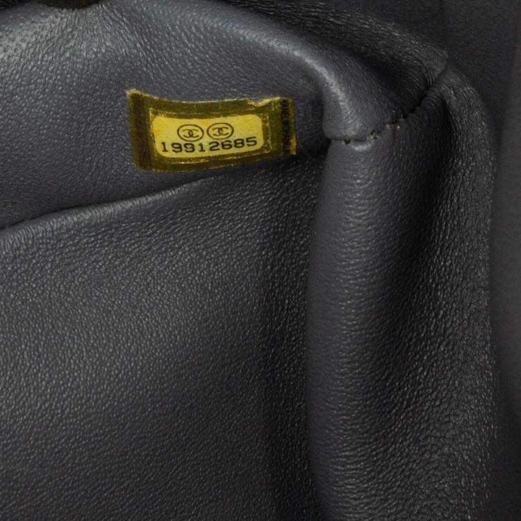 Pre Owned Chanel Blue Chevron Jersey Small Trendy CC Flap Bag